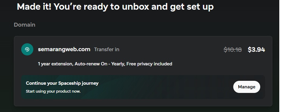 domain murah transfer ke spaceship