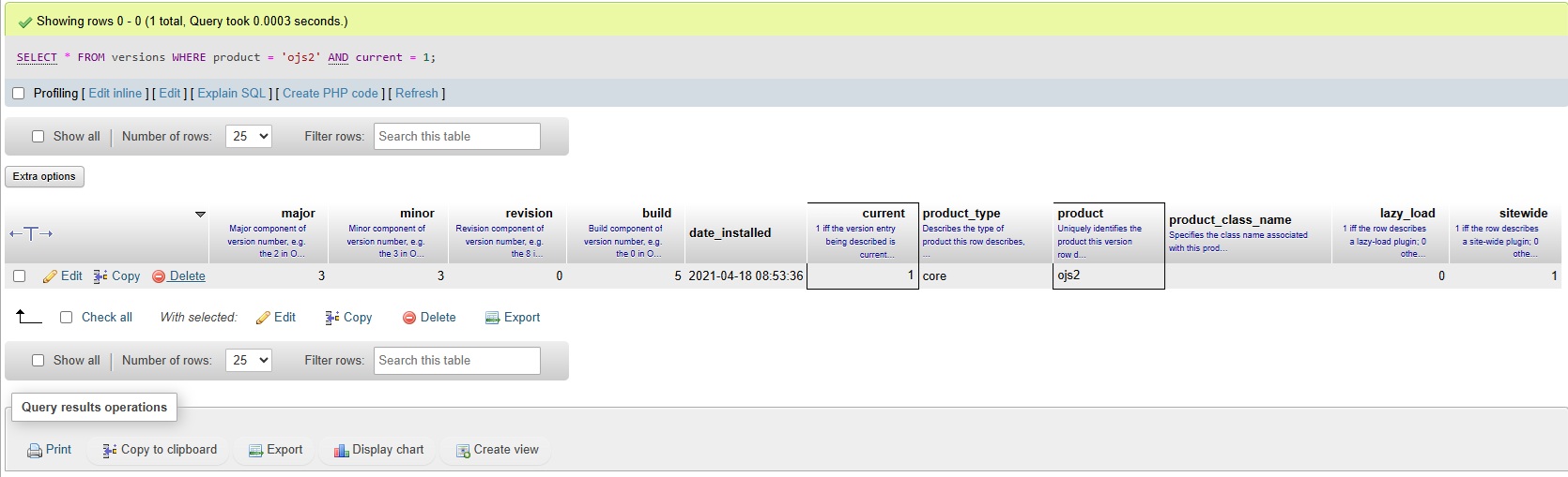 Cara Mengetahui Versi OJS dari PhpMyadmin - Cpanel